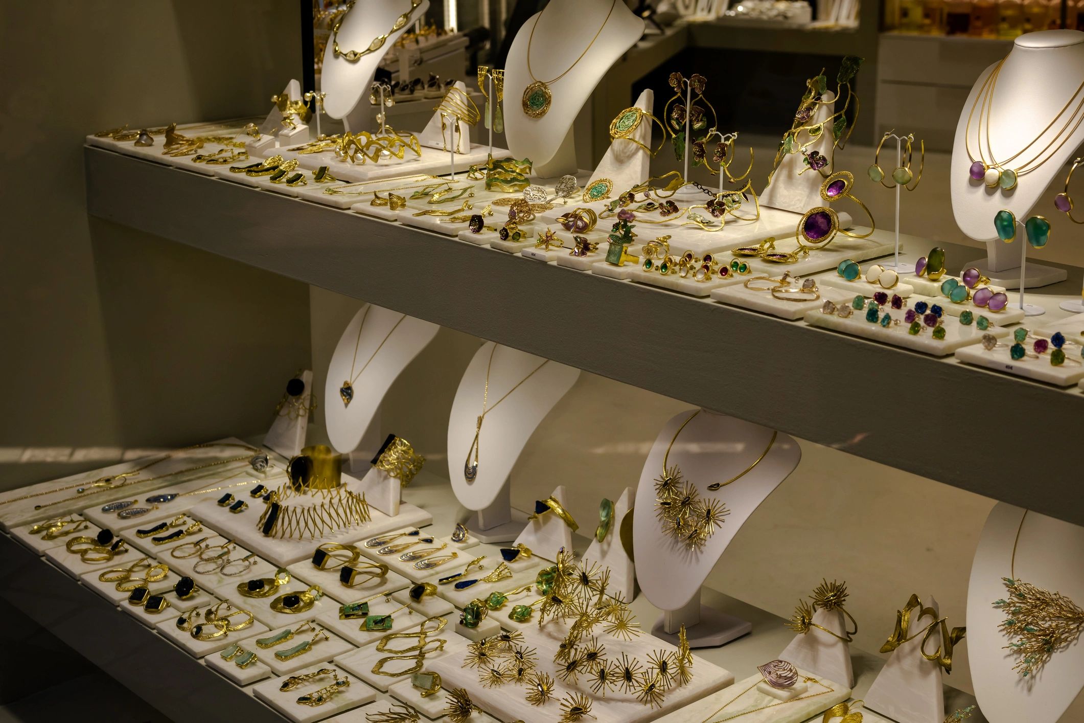 handcrafted earrings display