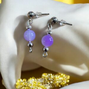 Lavender Glow Beaded Earrings
