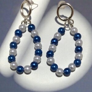 Midnight Waves Pearl Hoop Earrings