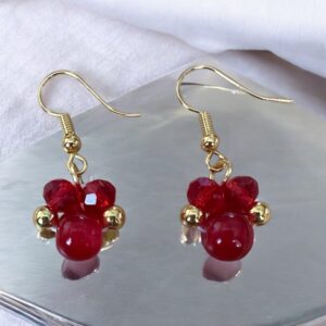Radiant Ruby Blossom Earrings