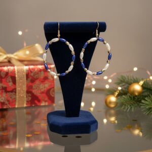 Royal Pearl Halo Hoops 💙✨