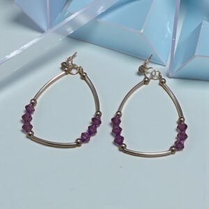Amethyst Arc Hoops